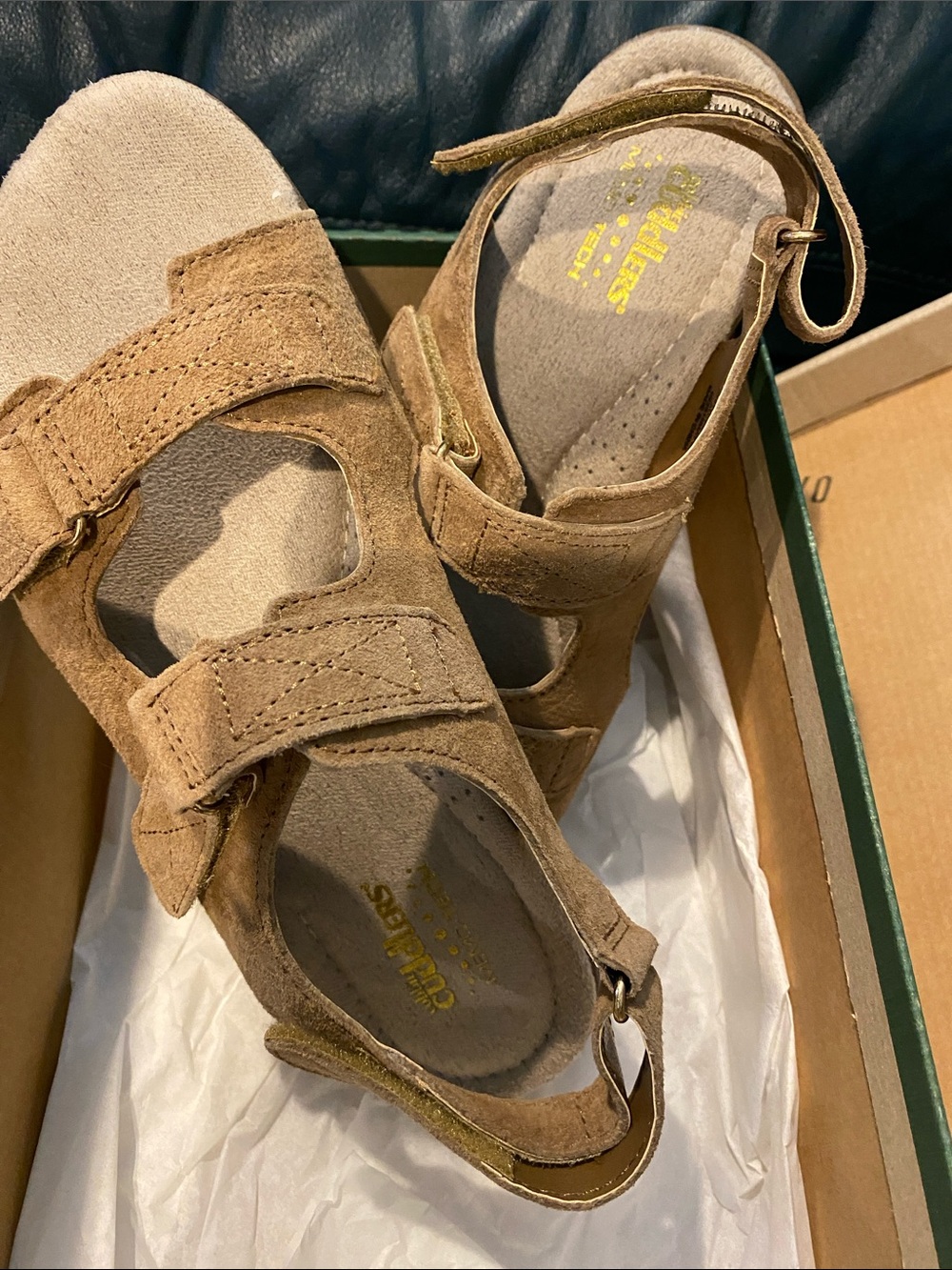 Josef Seibel Brown Suede Adjustable Strap Sandals